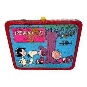 Vintage 1958 Peanuts Snoopy Lucy Lunchbox Featuring Comic Strip Graphics READ
